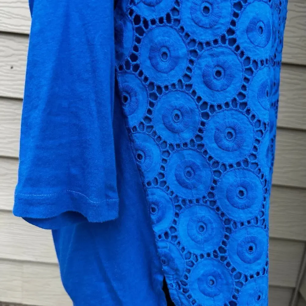 J.Crew women’s size M, elbow length sleeve, blue top